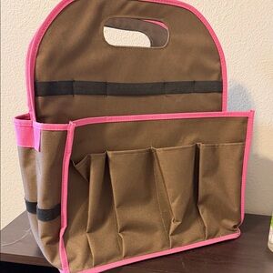 Brown and Pink Home Scrapbooking Organizer